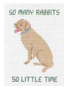 click here to view larger image of So Many Rabbits Pillow - Yellow Lab (hand painted canvases)