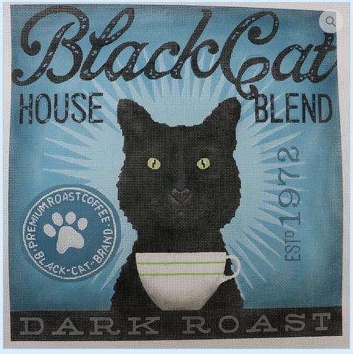 click here to view larger image of Black Cat (House Blend) (hand painted canvases)
