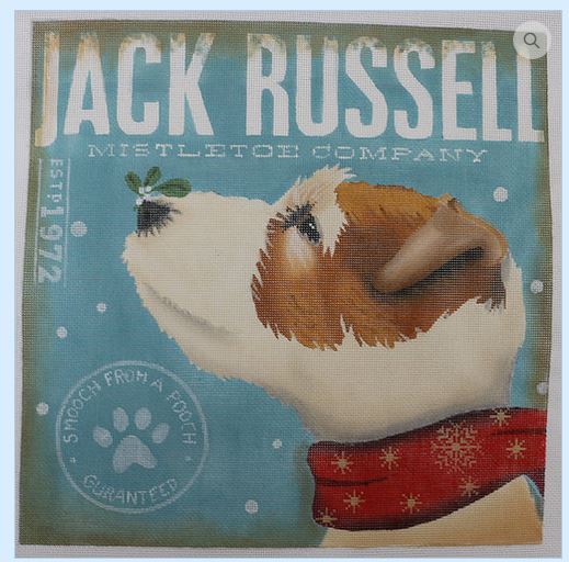 click here to view larger image of Jack Russell Mistletoe Company (hand painted canvases)