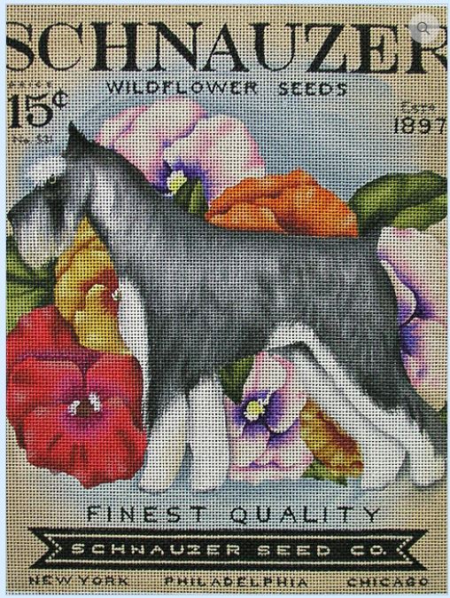 click here to view larger image of Schnauzer Widflower Seeds (hand painted canvases)