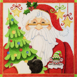 click here to view larger image of Santa with Mouse (hand painted canvases)