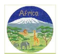 click here to view larger image of Africa Ornament (hand painted canvases)
