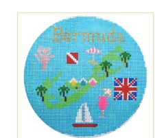 click here to view larger image of Bermuda Ornament (hand painted canvases)