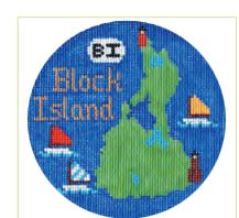 click here to view larger image of Block Island Ornament (hand painted canvases)