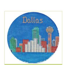 click here to view larger image of Dallas Ornament (hand painted canvases)