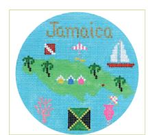 click here to view larger image of Jamaica Ornament (hand painted canvases)