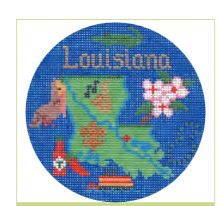 click here to view larger image of Louisiana Ornament (hand painted canvases)