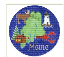 click here to view larger image of Maine Ornament (hand painted canvases)