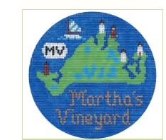 click here to view larger image of Marthas Vineyard Ornament (hand painted canvases)