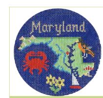 click here to view larger image of Maryland Ornament (hand painted canvases)