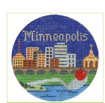 click here to view larger image of Minneapolis Ornament (hand painted canvases)
