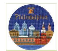 click here to view larger image of Philadelphia Ornament (hand painted canvases)