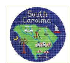click here to view larger image of South Carolina Ornament (hand painted canvases)