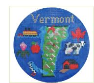 click here to view larger image of Vermont Ornament (hand painted canvases)
