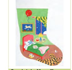 click here to view larger image of Goodnight Moon Christmas Stocking (hand painted canvases)