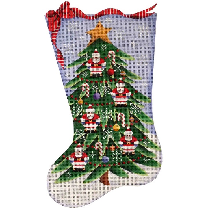 click here to view larger image of Santa Tree Stocking - 13ct (hand painted canvases)