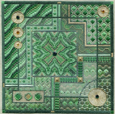 click here to view larger image of Malachite Maze (Includes Embellishments) (counted canvas work)