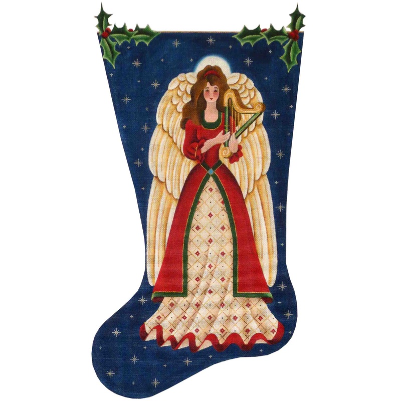 click here to view larger image of Christmas Angel Stocking - 18ct (hand painted canvases)
