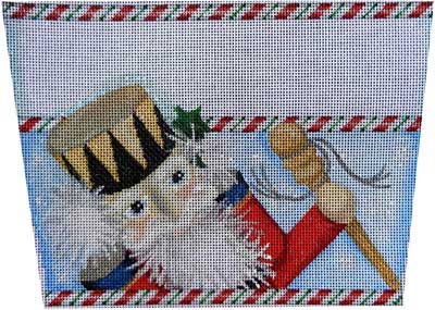click here to view larger image of Nutcracker King Stocking Cuff (hand painted canvases)