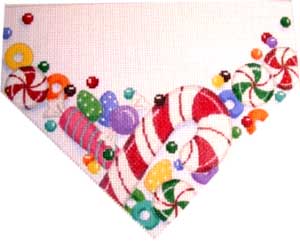 click here to view larger image of Red Candy Cane Stocking Top (hand painted canvases)