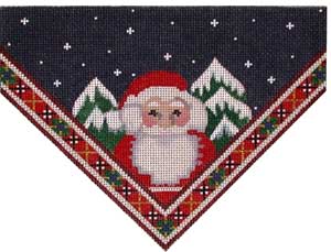 click here to view larger image of Santa/Plaid Stocking Top (hand painted canvases)