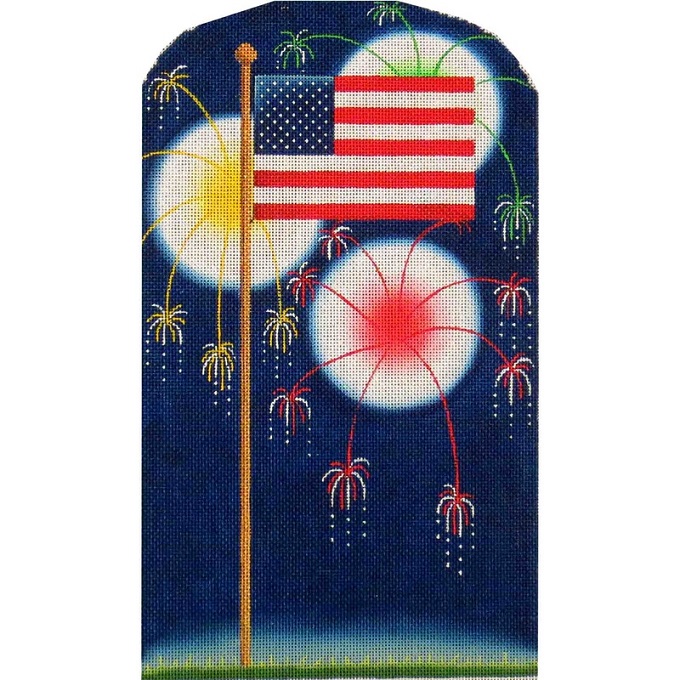 click here to view larger image of Flag and Fireworks (hand painted canvases)