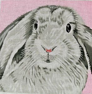 click here to view larger image of Floppy Ear Bunny On Pink (hand painted canvases)