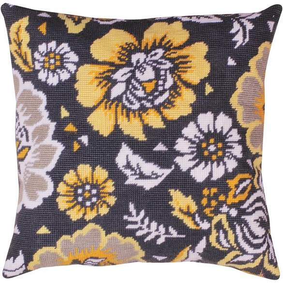 click here to view larger image of Yellow Floral (needlepoint kits)