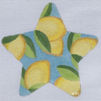 click here to view larger image of Lemon Print Star (hand painted canvases)