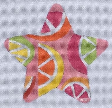 click here to view larger image of Citrus Print Star (hand painted canvases)