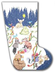 click here to view larger image of Forest Animals Stocking II (hand painted canvases)