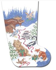 click here to view larger image of Forest Animals Stocking III (hand painted canvases)