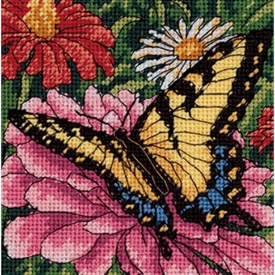 click here to view larger image of Butterfly on Zinnia (needlepoint kits)