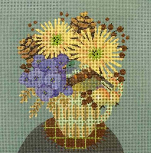 click here to view larger image of Pinecone Fall Cup (hand painted canvases)
