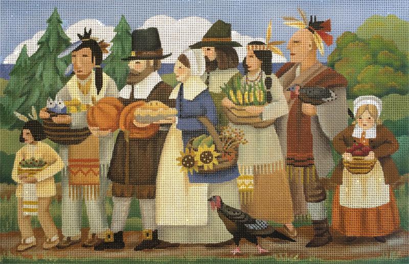 click here to view larger image of First Thanksgiving (hand painted canvases)