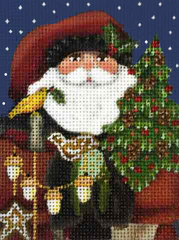 click here to view larger image of Wildwood Santa Ornament (hand painted canvases)