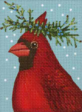 click here to view larger image of Cardinal Cedar Ornament (hand painted canvases)