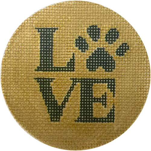 click here to view larger image of Love Paw Ornament (hand painted canvases)