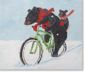 click here to view larger image of Bear Riding Bike (hand painted canvases)