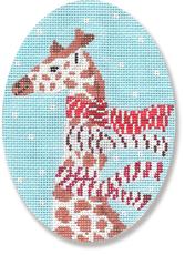 click here to view larger image of Giraffe w/Scarves Ornament (hand painted canvases)
