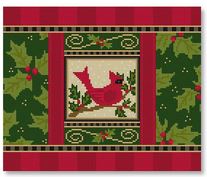 click here to view larger image of Holiday Cardinal (hand painted canvases)