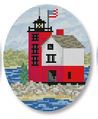 click here to view larger image of Round Island Lighthouse Ornament (hand painted canvases)