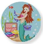click here to view larger image of Mermaid Shopper Ornament (hand painted canvases)