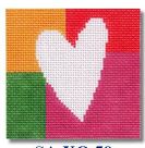 click here to view larger image of White Heart On Block Shapes Ornament (hand painted canvases)