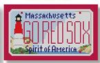 click here to view larger image of Mini License Plate - Go Red Sox - Massachusetts (hand painted canvases)