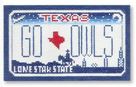 click here to view larger image of Mini License Plate - Go Owls - Texas (hand painted canvases)