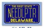 click here to view larger image of Mini License Plate - Delaware (hand painted canvases)