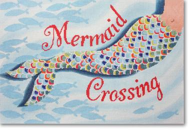 click here to view larger image of Mermaid Crossing (hand painted canvases)