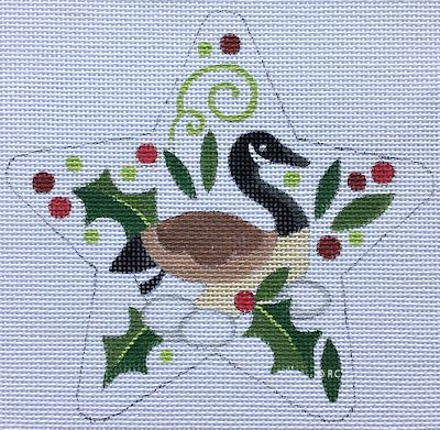 click here to view larger image of Geese Laying Eggs Star (hand painted canvases)