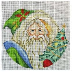 click here to view larger image of Hooded Santa With Tree Ornament (hand painted canvases)